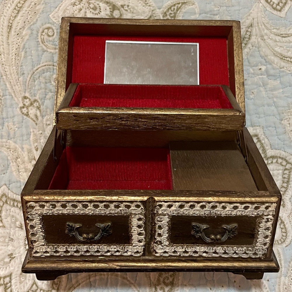 Vintage music box wooden working